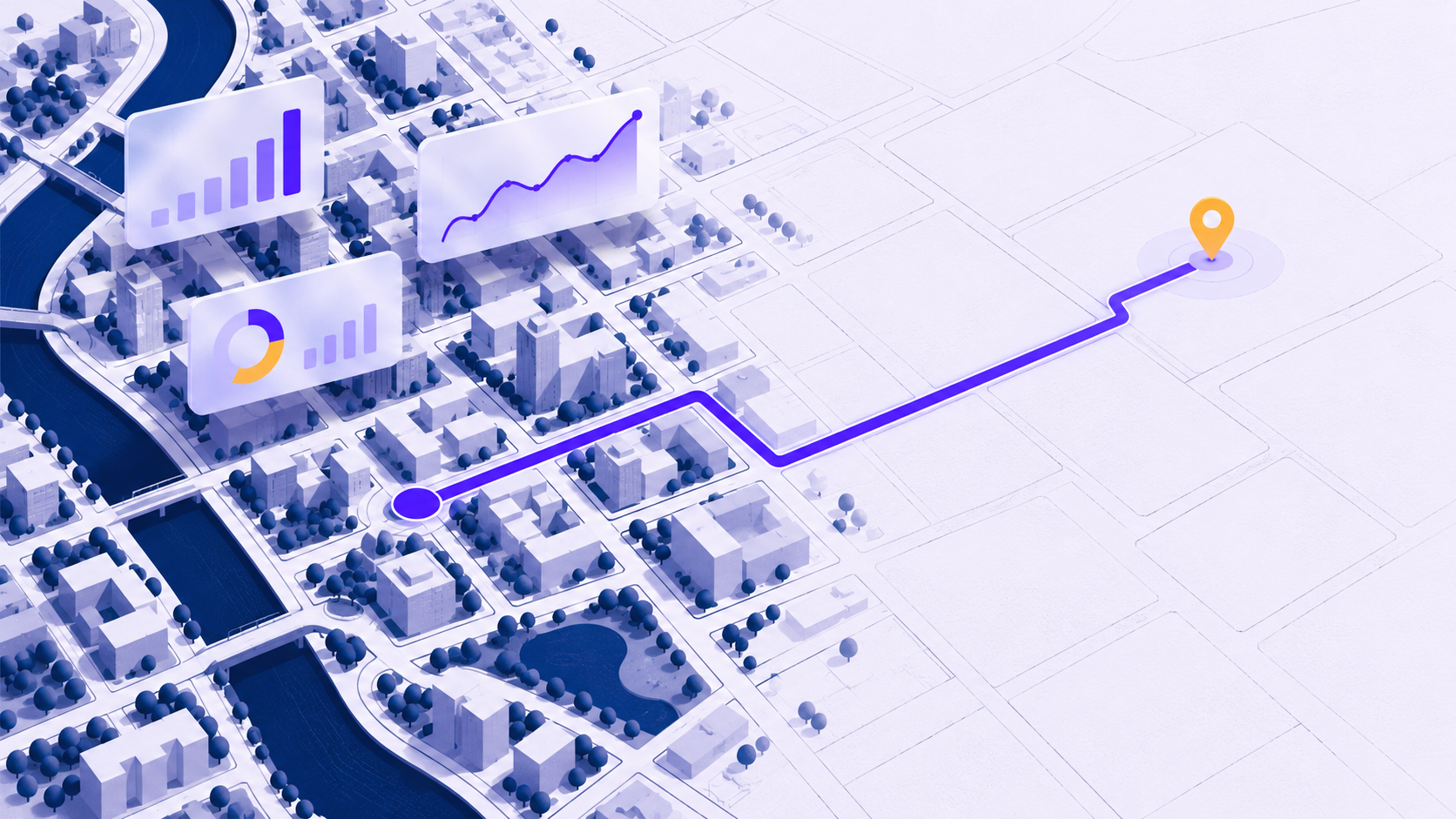 Claude Dashboards y analítica conversacional: una ruta de GPS avanza con seguridad hacia calles sin nombre en un mapa incompleto - **Alt EN:** «Claude Dashboards and conversational analytics: a GPS route heading confidently into unnamed streets on an incomplete map